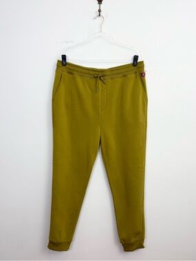 Arthur Beale Sweatpants XL Olive Green Joggers Fleece Lined Drawstring